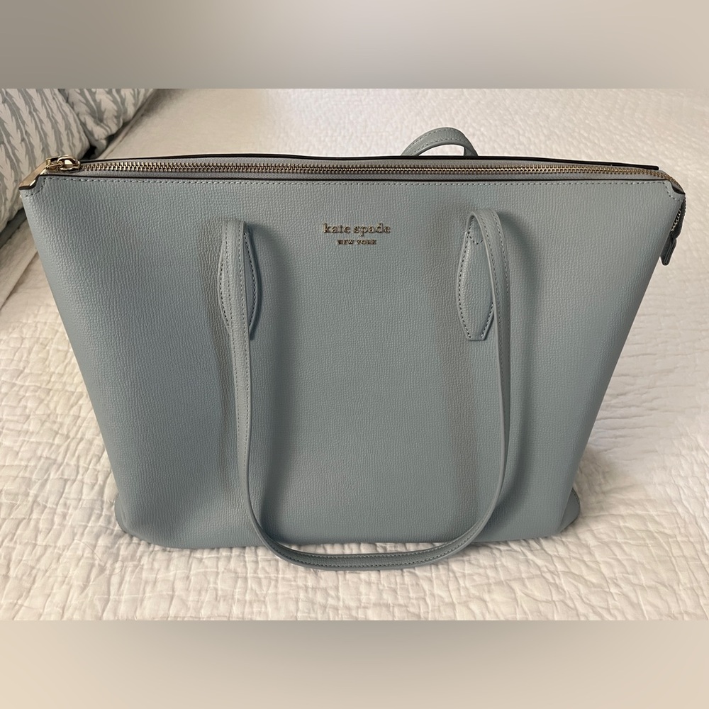 Light Blue Kate Spade Laptop Tote Bag with Dust Bag